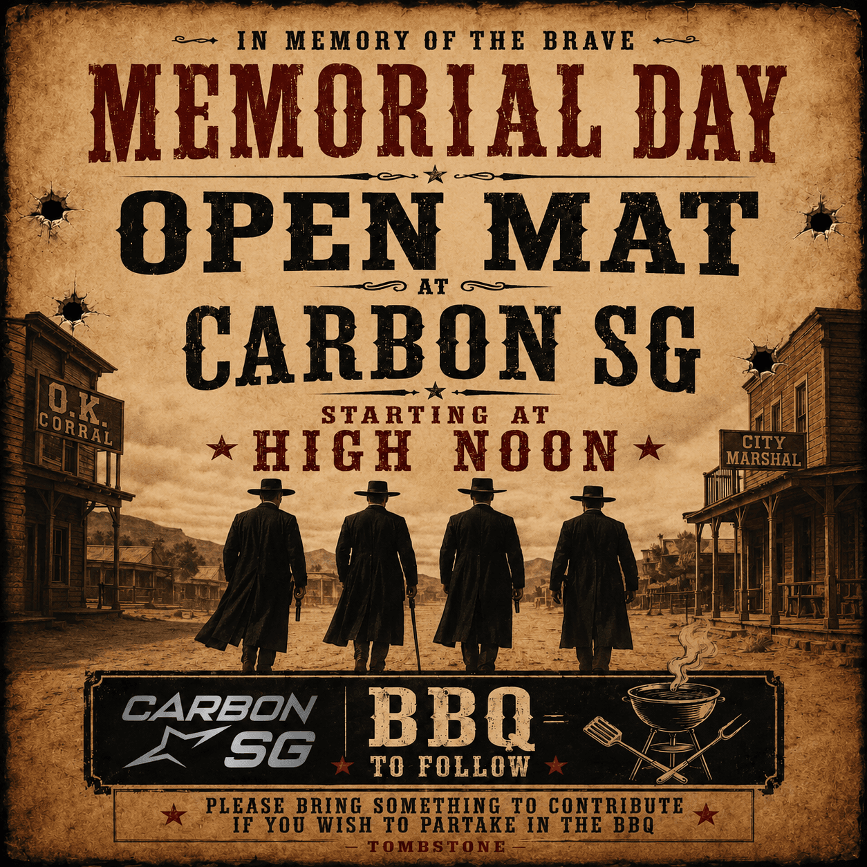Memorial Day Open Mat & BBQ