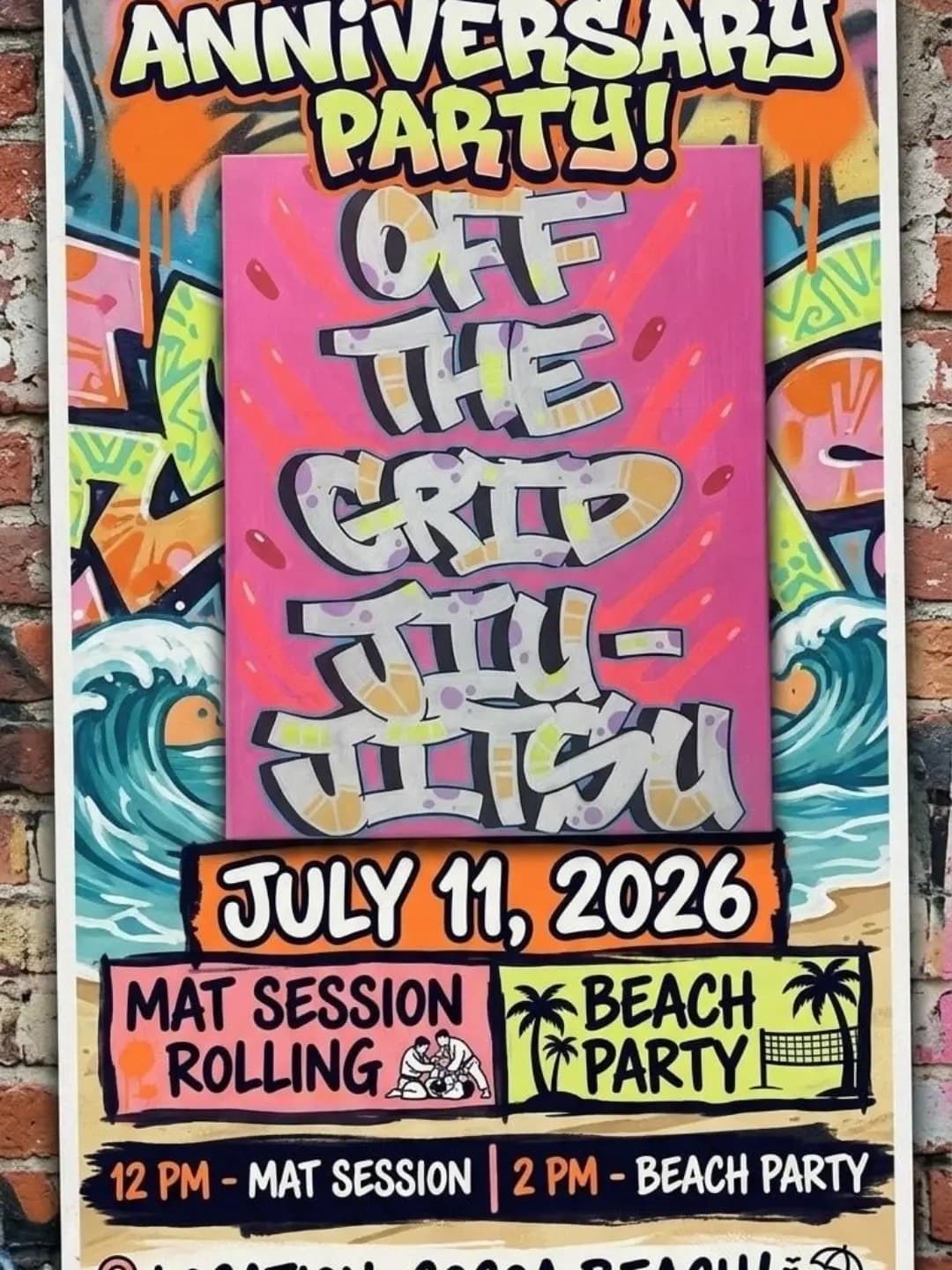 Off The Grid Jiu-Jitsu Anniversary Open Mat and Beach Party