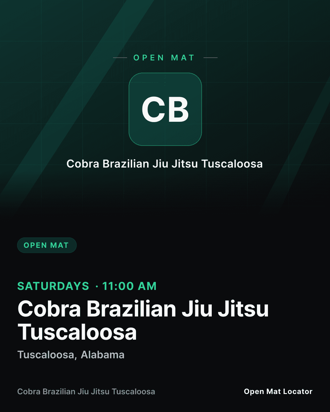 Cobra Brazilian Jiu Jitsu Tuscaloosa Open Mat