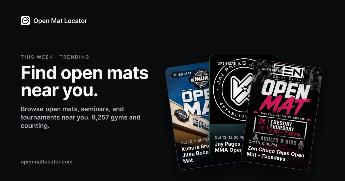 Find BJJ Open Mats Near You | Open Mat Locator